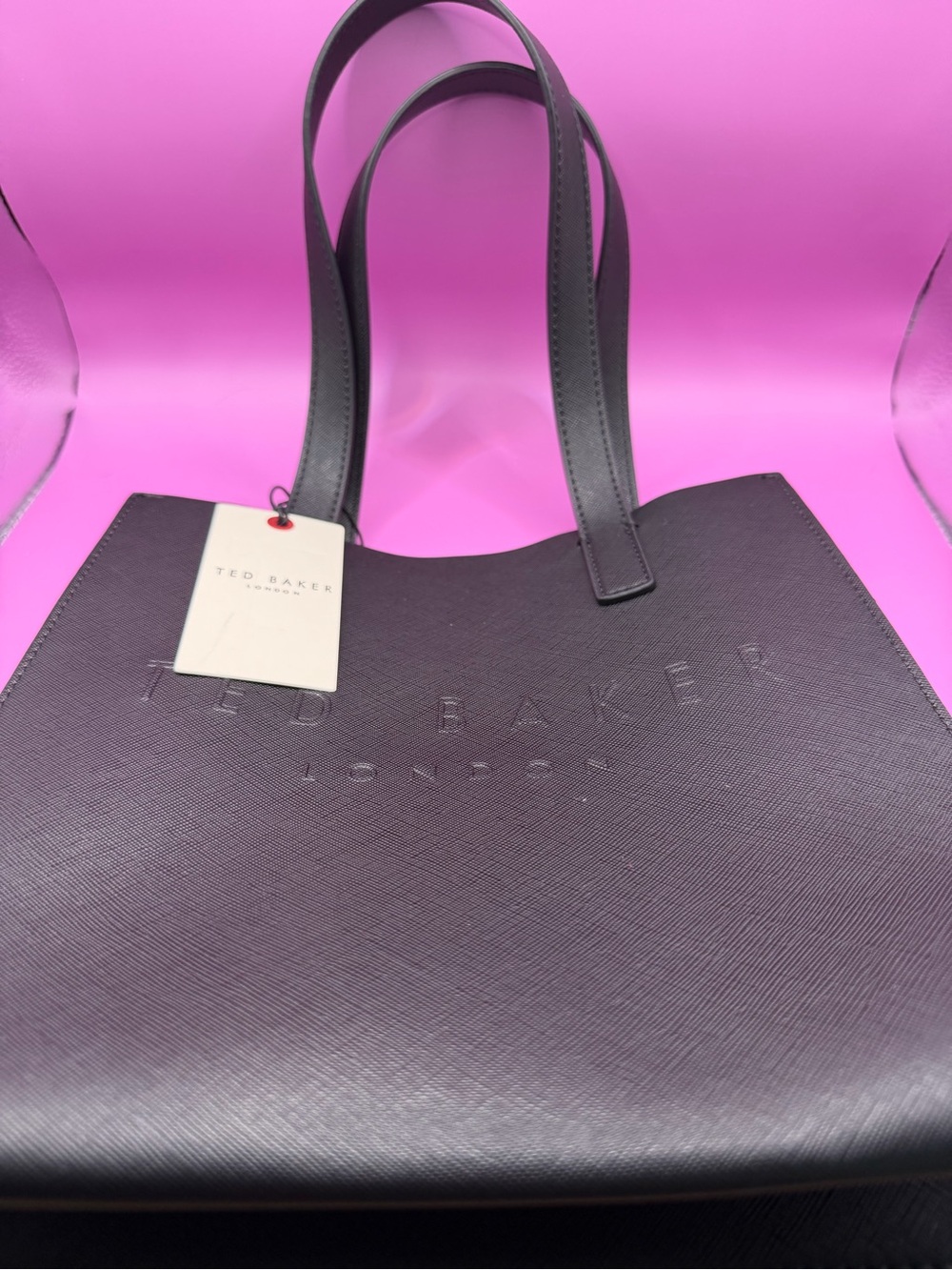 NWT Ted Baker London Black Tote Bag "The Icon" Embossed Logo